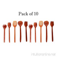 Mother's Day Gifts 10 Piece Cooking Utensils - Wooden Handmade Spoons and Spatula Utensil Set - B077NRQPHR